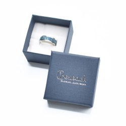 Boîte en carton pour bague ou boucles d&#39;oreilles 51x51x33 mm couleur bleue ep-42