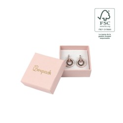 Boîte en carton FSC® pour boucles d&#39;oreilles, rose, 50x50x23 mm F40-RC